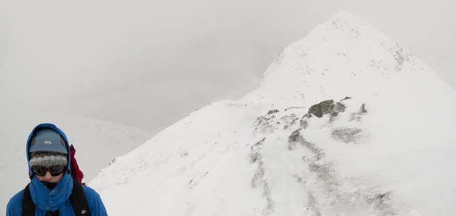 Woman +snow mountain
